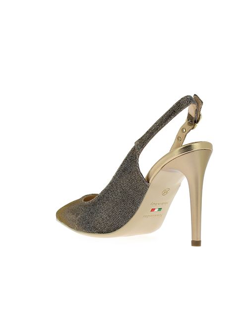 decolleté con tacco in tessuto glitterato argento NERO GIARDINI | E307050DE327